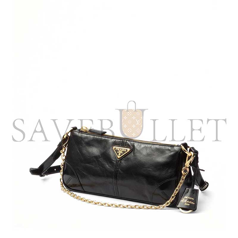PRADA RE-EDITION 2002 MEDIUM LEATHER SHOULDER BAG 1BC221 (26*11.5*6cm)